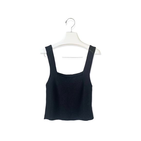🌸New🌸 Zara Black Sleeveless Knit Sweater Top Sz Small NWT - Picture 1 of 8